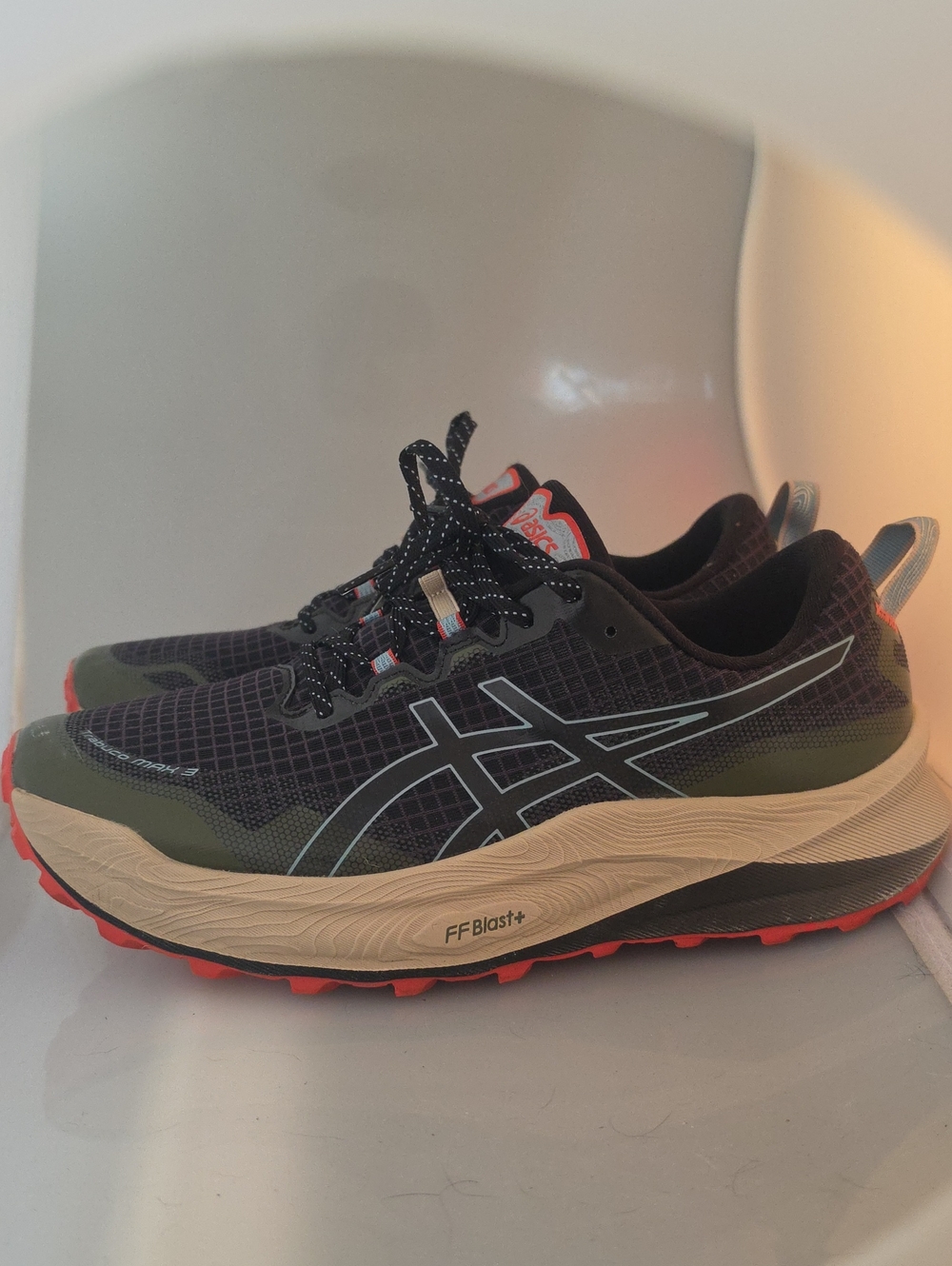 ASICS Trabuco Max 3 Men's Trail Runners - Black, Olive & Orange